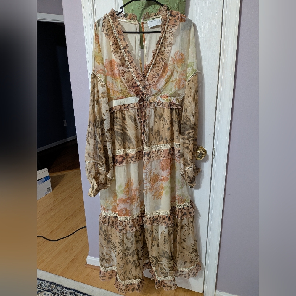 ASOS Design Leopard and Floral Print Dress